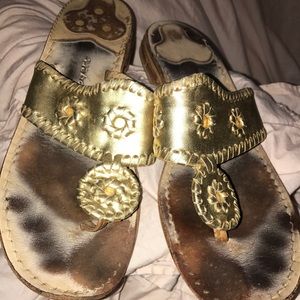 Well Loved Gold Jack Rogers Sandals!